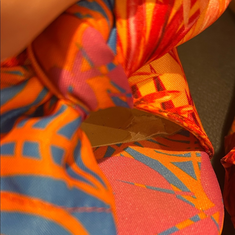 Gianni Bini Vibrant Pink and Orange Mules - Picture 9 of 9